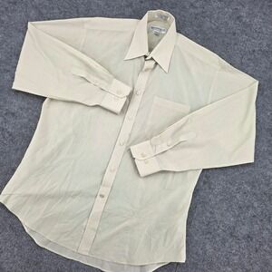 Vintage Monsieur by Givenchy Dress Shirt Mens 16 34/35 Cream Long Sleeve Button